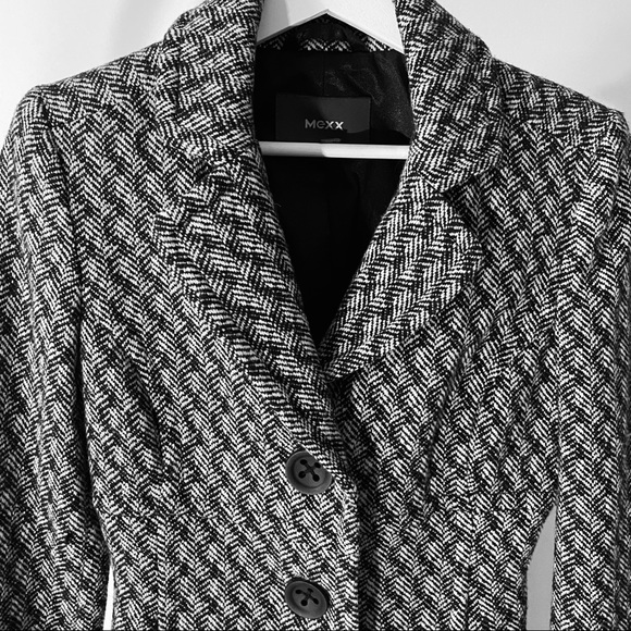 MEXX Tweed Wool Trench Coat - Picture 6 of 10